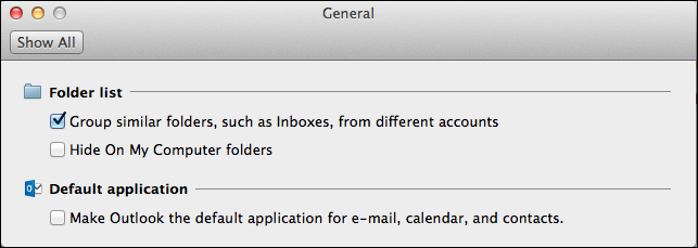outlook for mac calendar folders grayed out